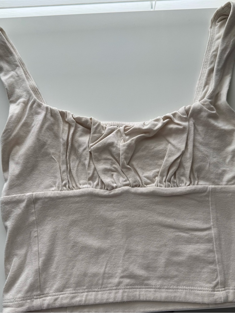 [Wilfred Free] Women’s Ruched Bust Crop Tank Top - Cream